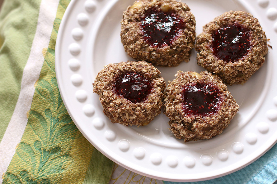 Flourless Thumbprint Oatmeal Breakfast Cookies