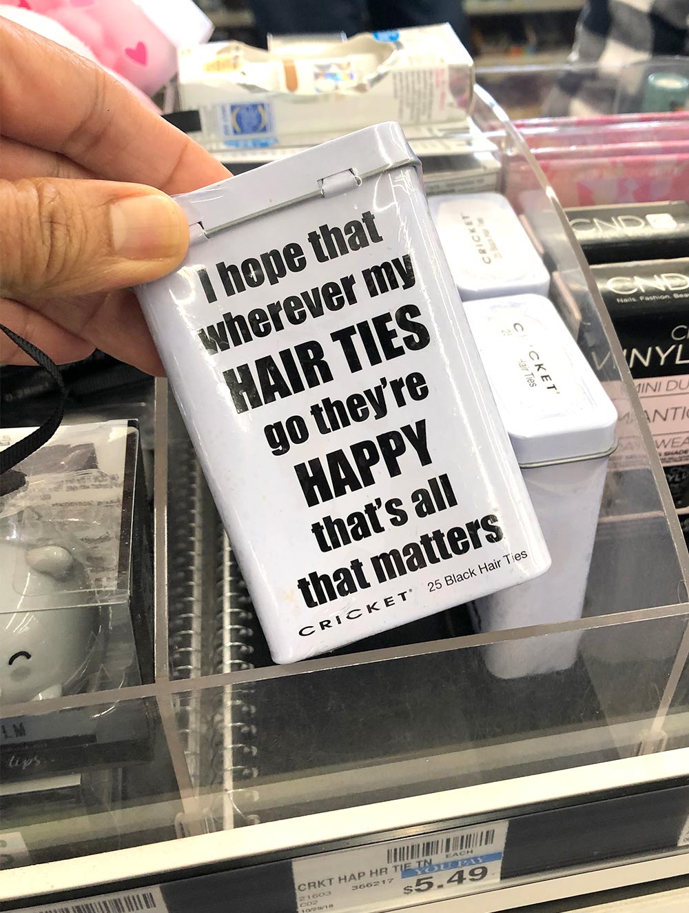 black hair ties tin cvs